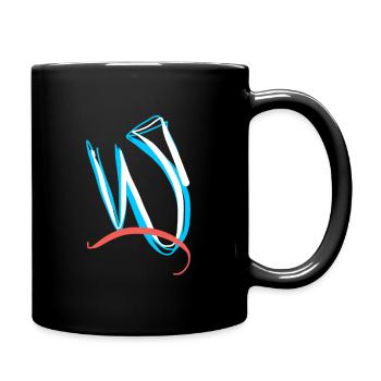 Kunstvoller W - Tasse einfarbig - Schwarz - Rechts