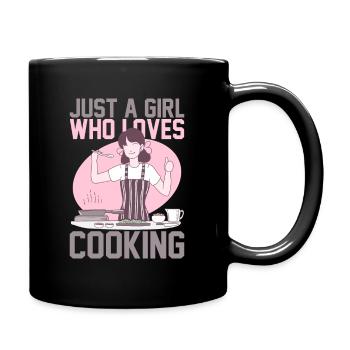 JUST A GIRL WHO LOVES COOKING - Full Colour Mug - black - Right