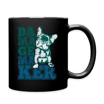 DAMAGE MAKER DOG white t shirt merged - Tasse einfarbig - Schwarz - Rechts