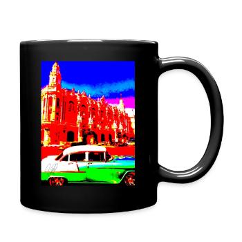 Kaffee Eck - Tasse einfarbig - Schwarz - Rechts