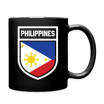 Philippinen - Nationalfahne im Wappen - Tasse einfarbig - Schwarz - Rechts