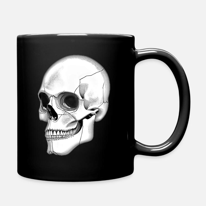 Skull Skull Side Graphic - Full Colour Mug - black