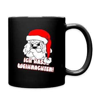 Comicstyle Pudelmotiv - Weihnachten ohne mich - Tasse einfarbig - Schwarz - Rechts