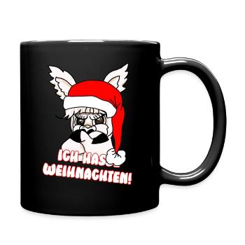 Comicstyle Alpakamotiv - Weihnachten ohne mich - Tasse einfarbig - Schwarz - Rechts