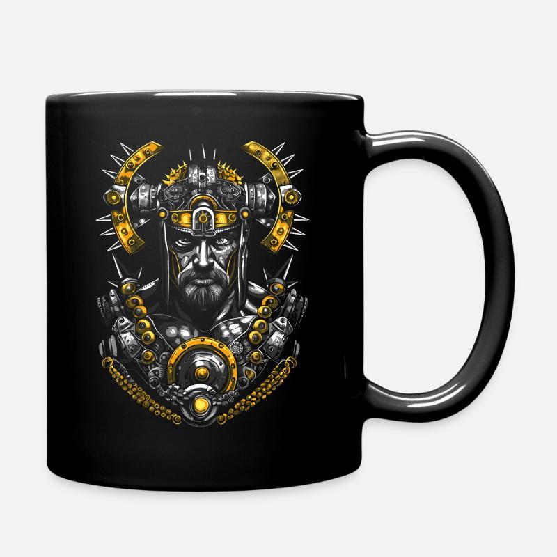 Fantastic warrior with spikes - Full Colour Mug - black