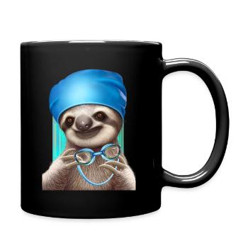 SLOTH AND GOGGLES - Full Colour Mug - black - Right