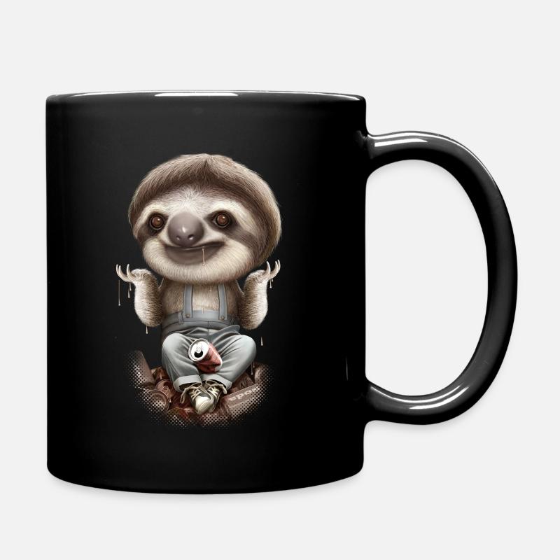 SLOTH DONT CARE - Full Colour Mug - black