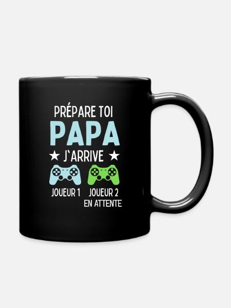 Futur Papa Gamer Cadeau Annonce Grossesse humour - Mug uni - noir
