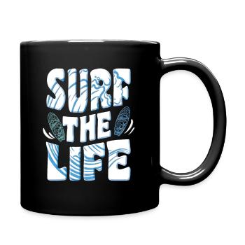 Surfen, Surf the life - Tasse einfarbig - Schwarz - Rechts