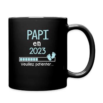 Papi en 2023 Cadeau Futur Papy - Mug uni - noir - Droite