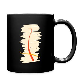 Ocker und Abstrakt :Ocker farbige Abstraktheit - Tasse einfarbig - Schwarz - Rechts