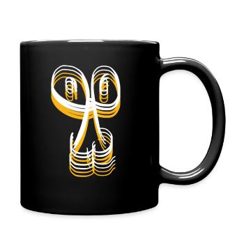 Funny orange face - Full Colour Mug - black - Right