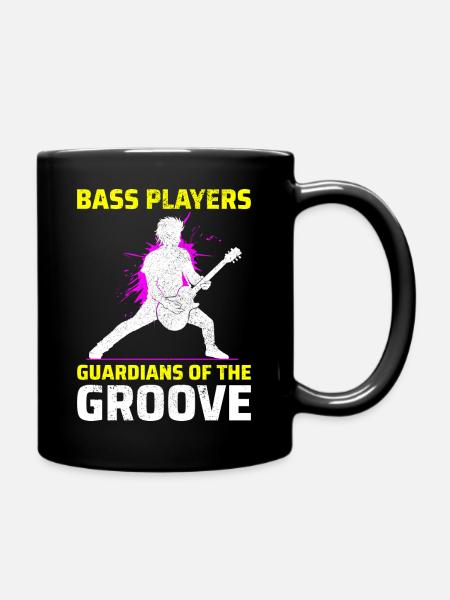 Bass Guitar Player Music Musician Bassist Funny - Full Colour Mug - black