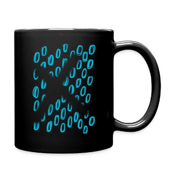 Minimalistische Abstraktheit - Tasse einfarbig - Schwarz - Rechts
