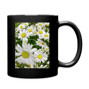 Daisies - Full Colour Mug - black - Right