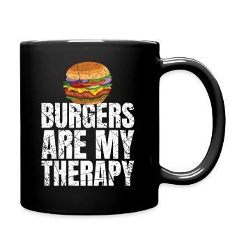 Burgers Are My Therapy Foodie Fast Food - Tasse einfarbig - Schwarz - Rechts