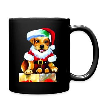 Christmas Puppy - Tasse einfarbig - Schwarz - Rechts