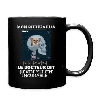 Humour chihuahua radiographie Chien Drôle - Mug uni - noir - Droite