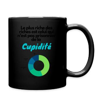 cupidité riche - Mug uni - noir - Droite