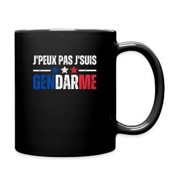 J'peux pas j'suis Gendarme Cadeau Humour - Mug uni - noir - Droite