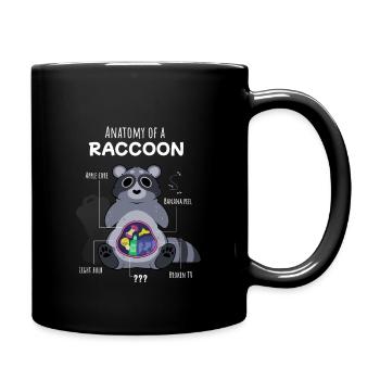 Anatomy of a Raccoon, Funny animal science - Full Colour Mug - black - Right