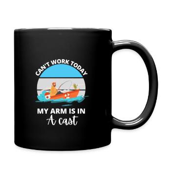 Mens Can't Work Today My Arm Is In A Cast Fish - Full Colour Mug - black - Right