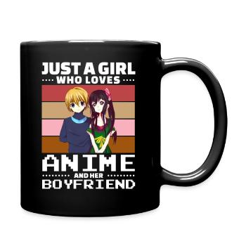 Juste une fille qui aime les animes et son petit ami - Mug uni - noir - Droite