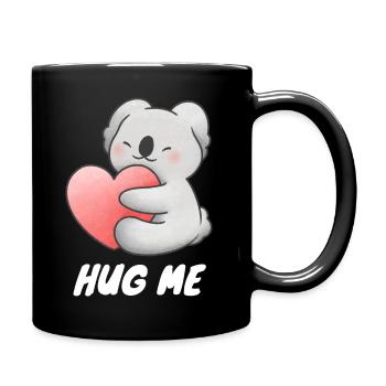 Hug me - Koala with heart - Full Colour Mug - black - Right