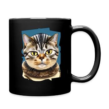 Visage de chat 10 - Mug uni - noir - Droite
