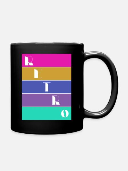 Retro - Tasse einfarbig - Schwarz