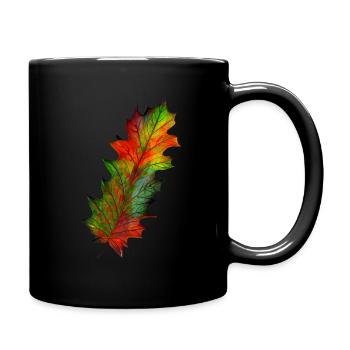 Herbstblatt - Tasse einfarbig - Schwarz - Rechts