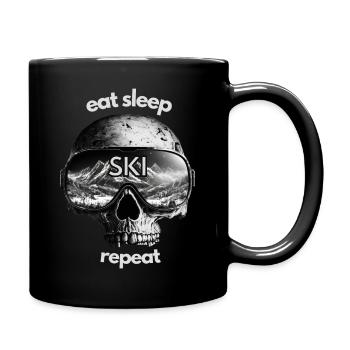 Eat Sleep Snowboard Repeat - Tasse einfarbig - Schwarz - Rechts