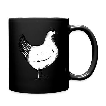 Un poulet (dessiné à la main) - Mug uni - noir - Droite