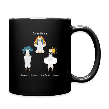 Llama stereotype shirt funny Llama animal T-shirt - Full Colour Mug - black - Right