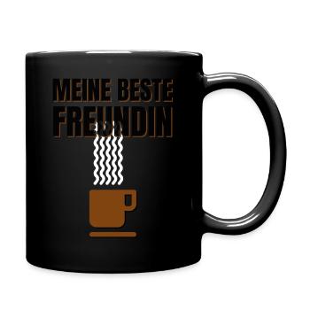 Bester Freundin, & Kaffee Kaffeetasse Kaffeebecher - Tasse einfarbig - Schwarz - Rechts