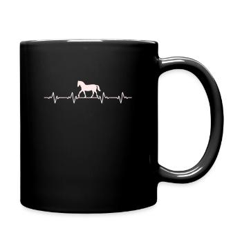 Pferd in meinem Herzschlag - Tasse einfarbig - Schwarz - Rechts