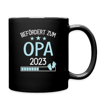 Befördert zu Opa 2023 Geschenk für neuen Großvater - Tasse einfarbig - Schwarz - Rechts