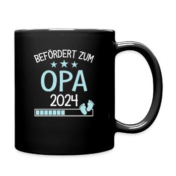 Befördert zu Opa 2024 Geschenk für neuer Großvater - Tasse einfarbig - Schwarz - Rechts