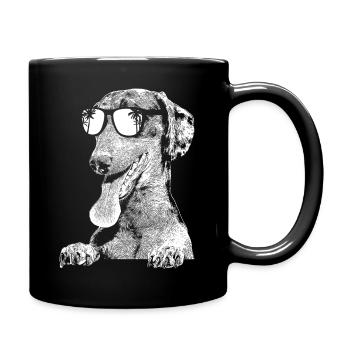 Dachshund Hundeliebe Sonnenbrille Urlaub Dachshund - Tasse einfarbig - Schwarz - Rechts