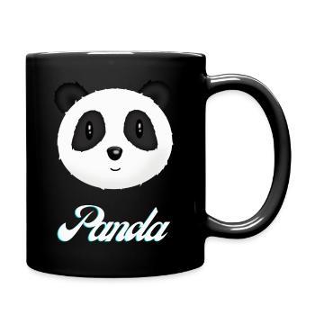 Panda Design Panda Head White Black Panda Bear - Full Colour Mug - black - Right