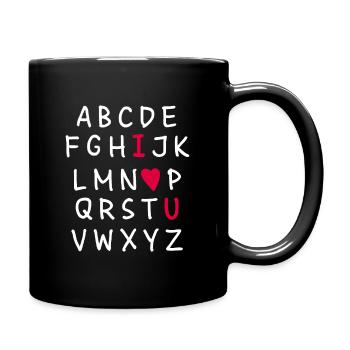 Love Alphabet - Tasse einfarbig - Schwarz - Rechts