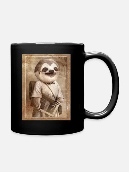 SLOTH STUDENT - Full Colour Mug - black