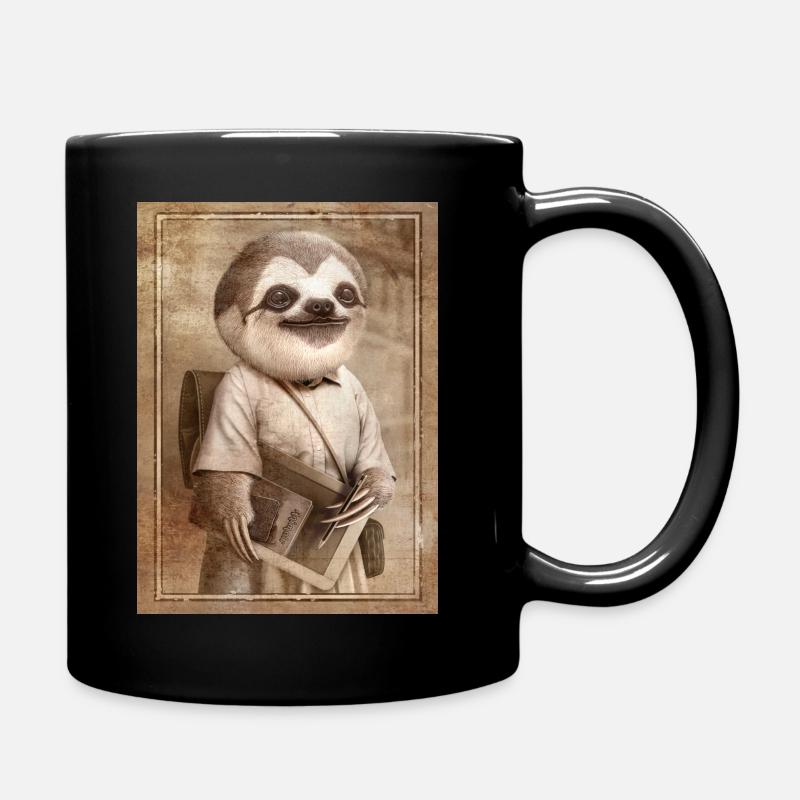 SLOTH STUDENT - Full Colour Mug - black