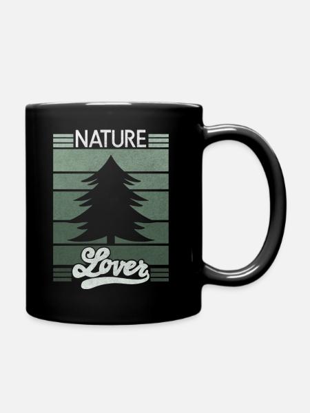 Natur Wander Spruch Nature Lover - Tasse einfarbig - Schwarz