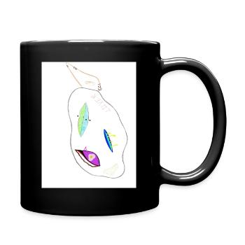 monster with piercings - Tasse einfarbig - Schwarz - Rechts