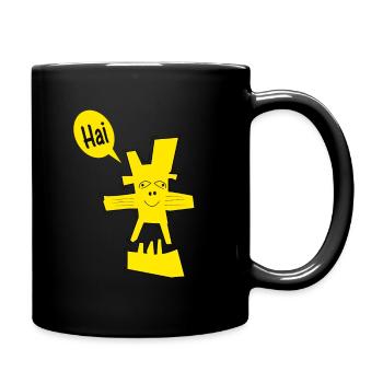 Mâle jaune - Mug uni - noir - Droite