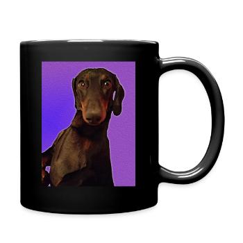 Neon Dackel - Tasse einfarbig - Schwarz - Rechts