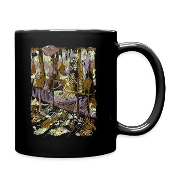 Wald Abstrakt - Tasse einfarbig - Schwarz - Rechts