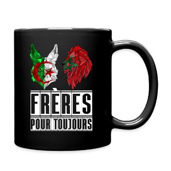 Algériens Marocains frères pour toujours - Mug uni - noir - Droite