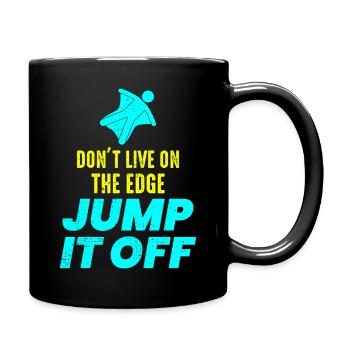 Wingsuit fliegen Base Jumping Fallschirmspringen Wingsuiting - Tasse einfarbig - Schwarz - Rechts